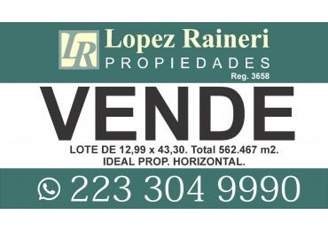 VENTA EXCELENTE LOTE EN PLAZA MITRE.